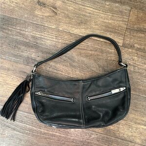 Vintage Y2K Black Leather Shoulder Bag